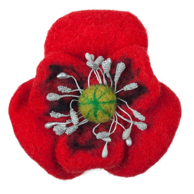 ręka haftująca kwiat